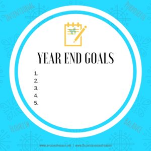 Year End Goals Card